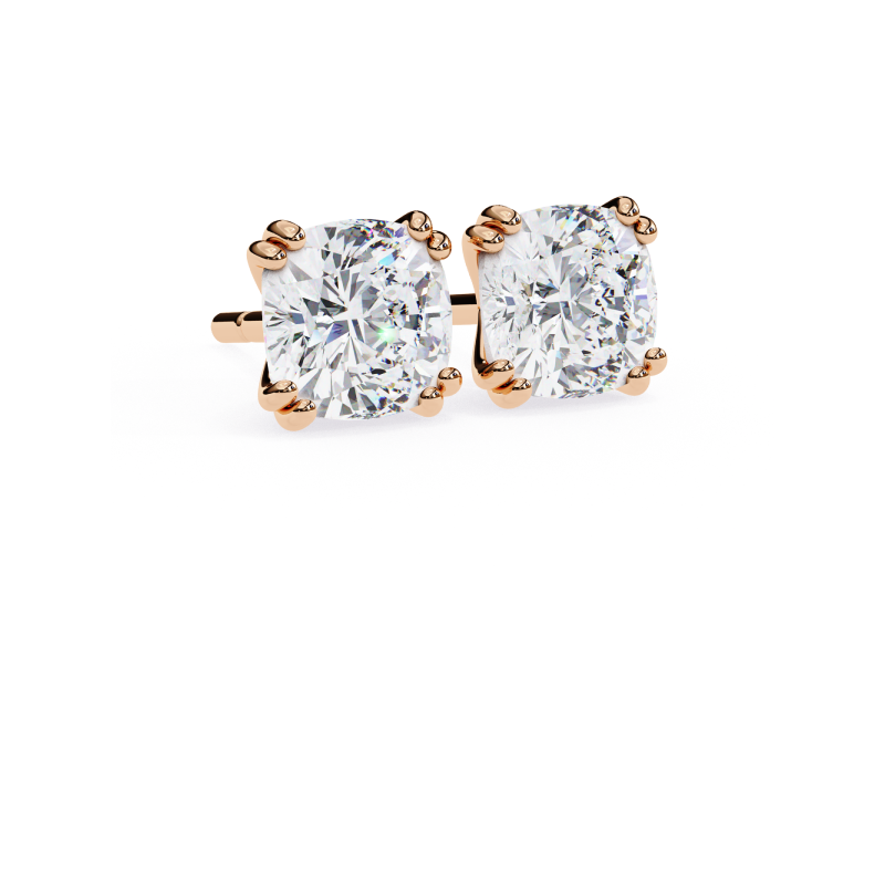 Lustre Cushion-Cut Diamond Stud Earrings