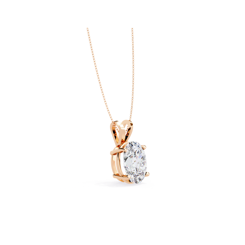 Lustrous Oval Solitaire Pendant