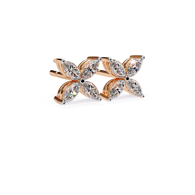 Diamond Blossom Stud Earrings
