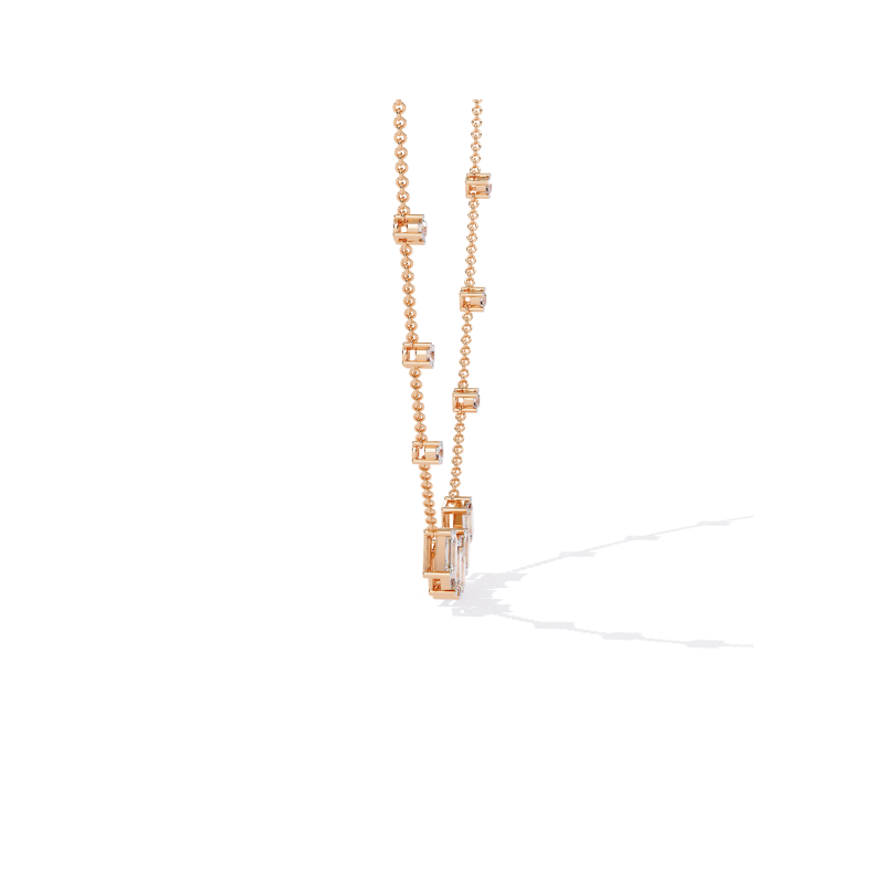 Regal Radiance Emerald-Cut Diamond Necklace