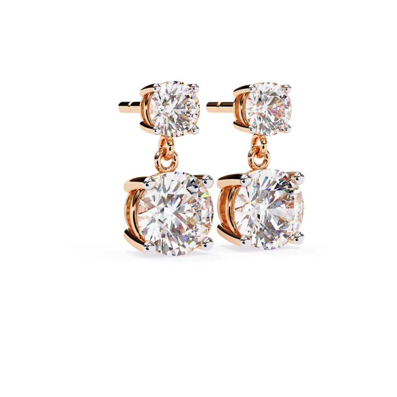 Radiant Duo Diamond Drop Earrings
