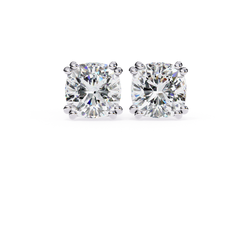 Lustre Cushion-Cut Diamond Stud Earrings