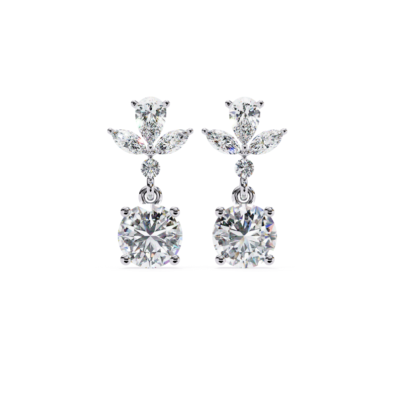 Ethereal Bloom Diamond Drop Earrings