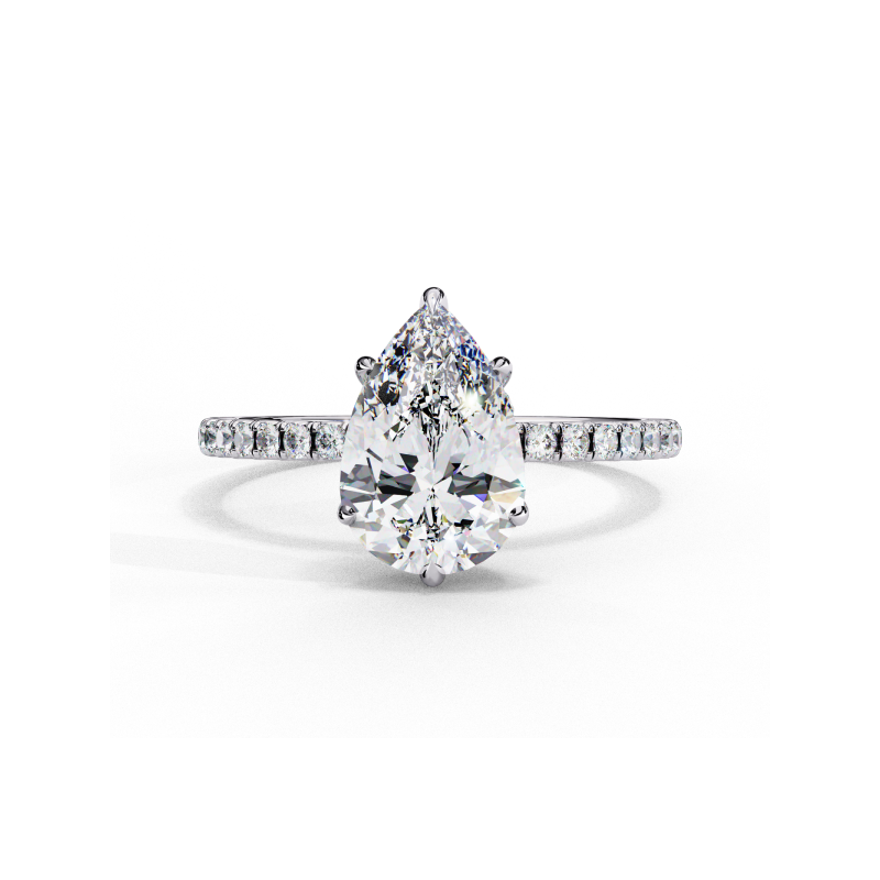 The Celeste Pear Pave Ring