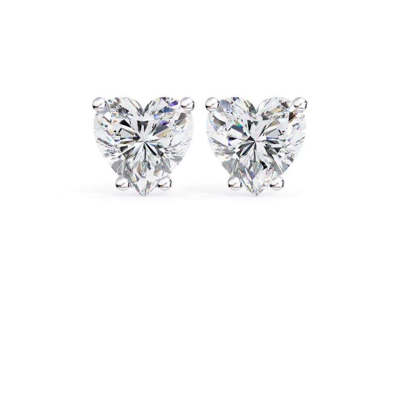 Eternal Love Heart Diamond Stud Earrings