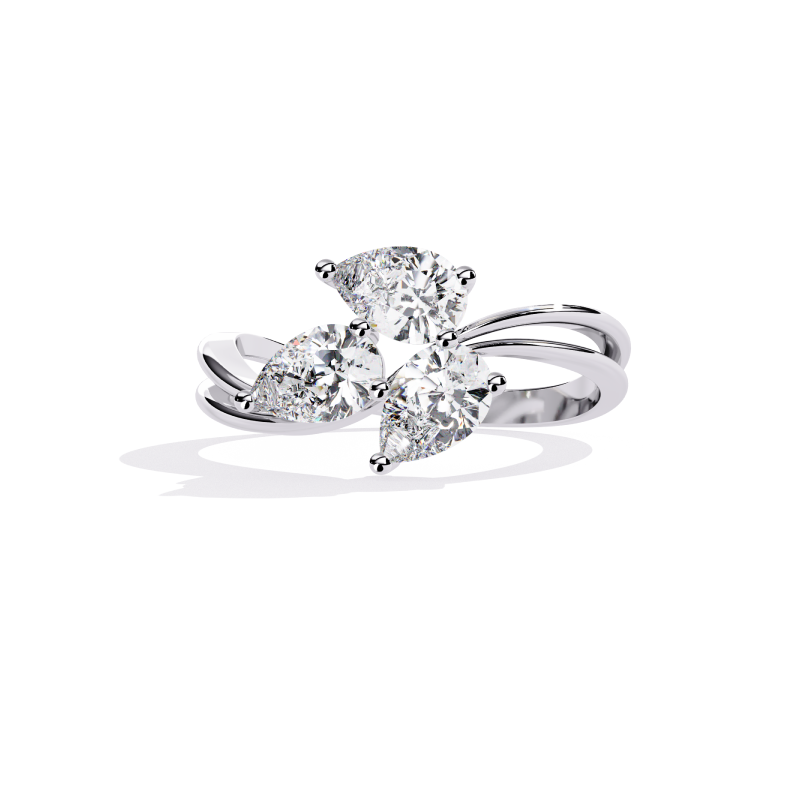 Trinity Blossom Diamond Ring
