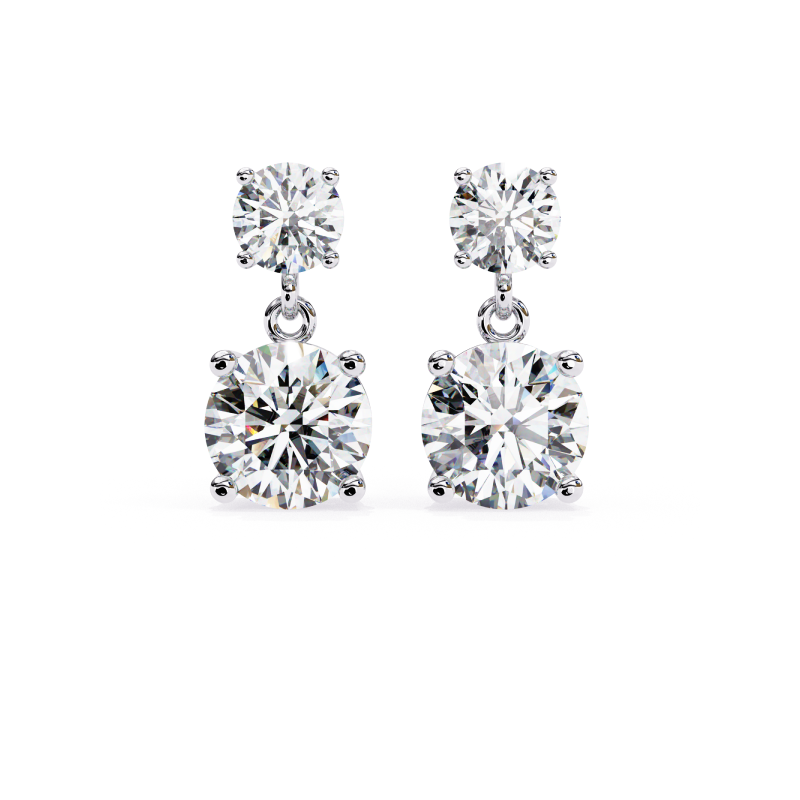 Radiant Duo Diamond Drop Earrings