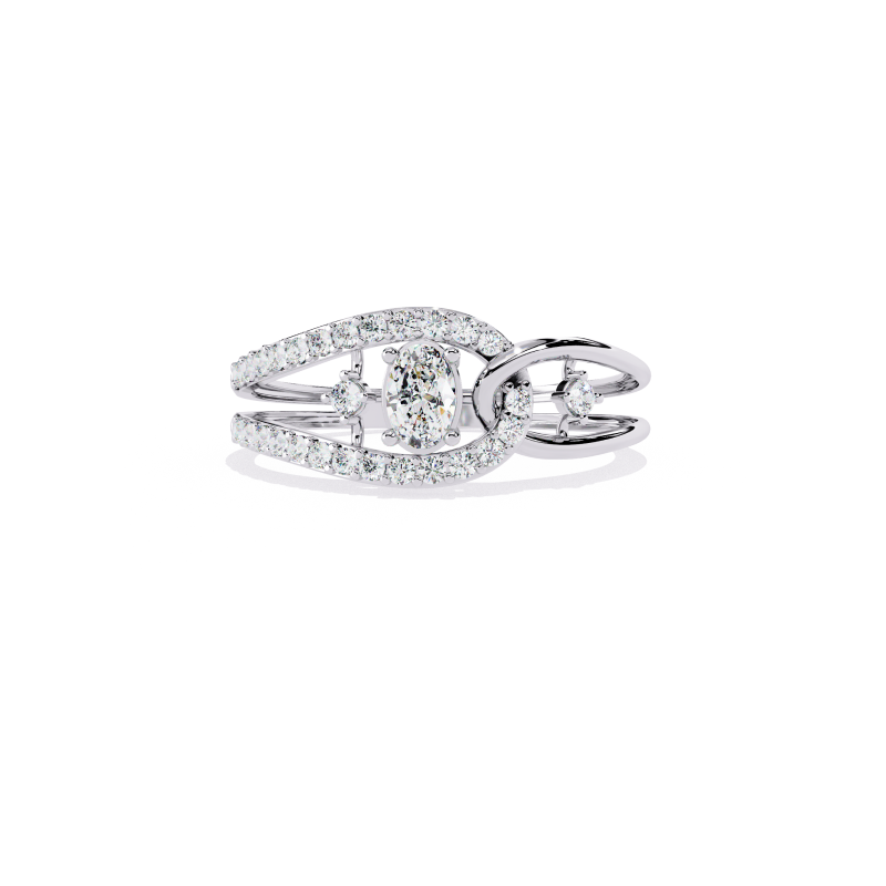 Ethereal Link Oval Diamond Ring
