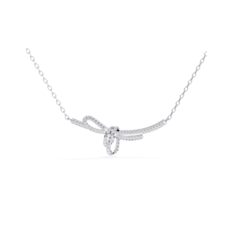 Graceful Bow Diamond Necklace