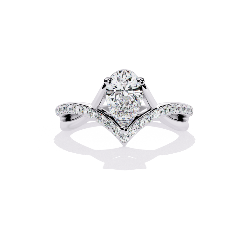 Celestial Crown Pear Diamond Ring
