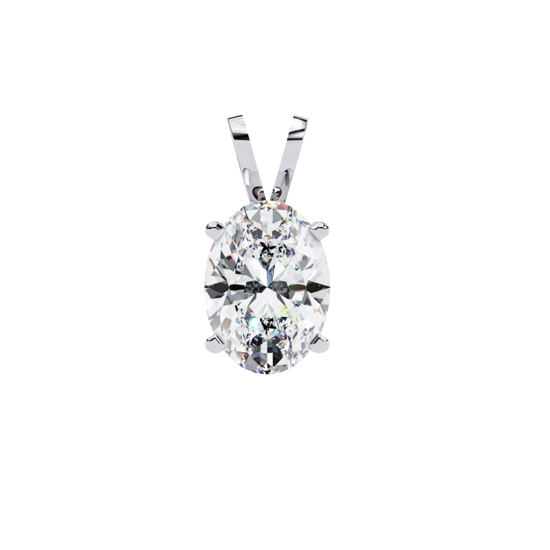 Lustrous Oval Solitaire Pendant