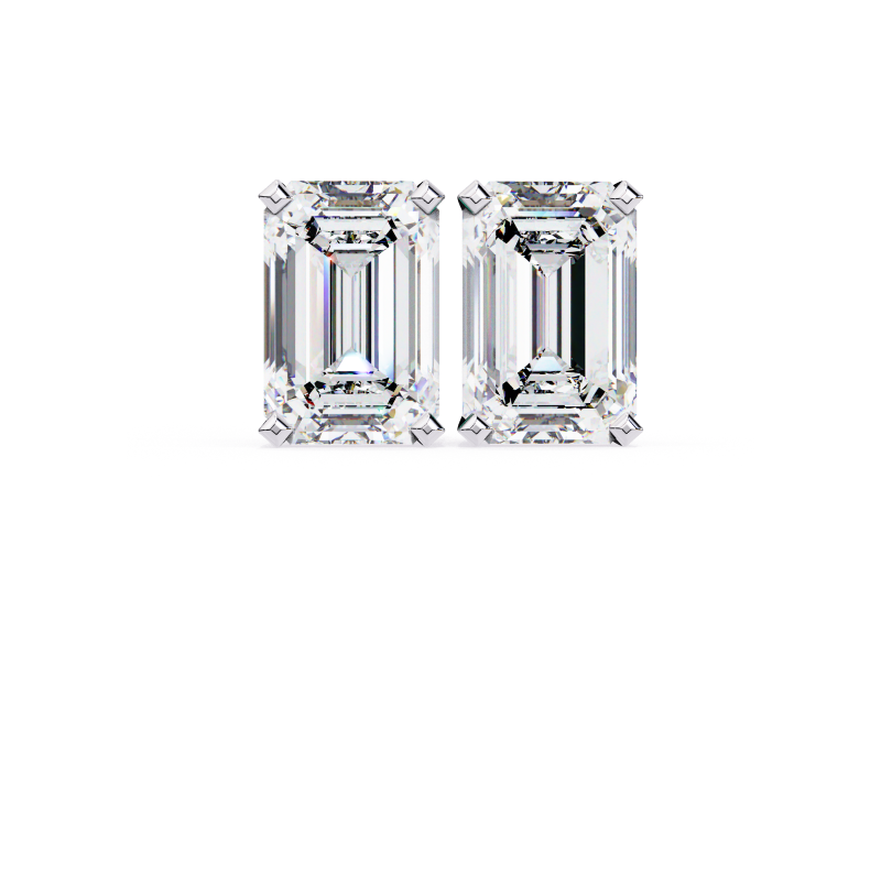 Radiance Emerald-Cut Diamond Stud Earrings