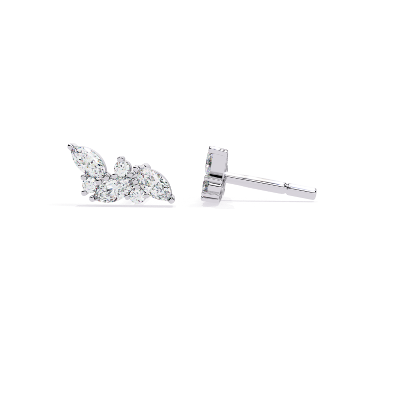 Ethereal Bloom Diamond Ear Climbers