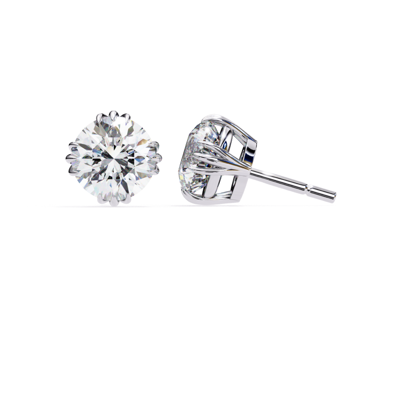 Lustrous Halo Diamond Stud Earrings
