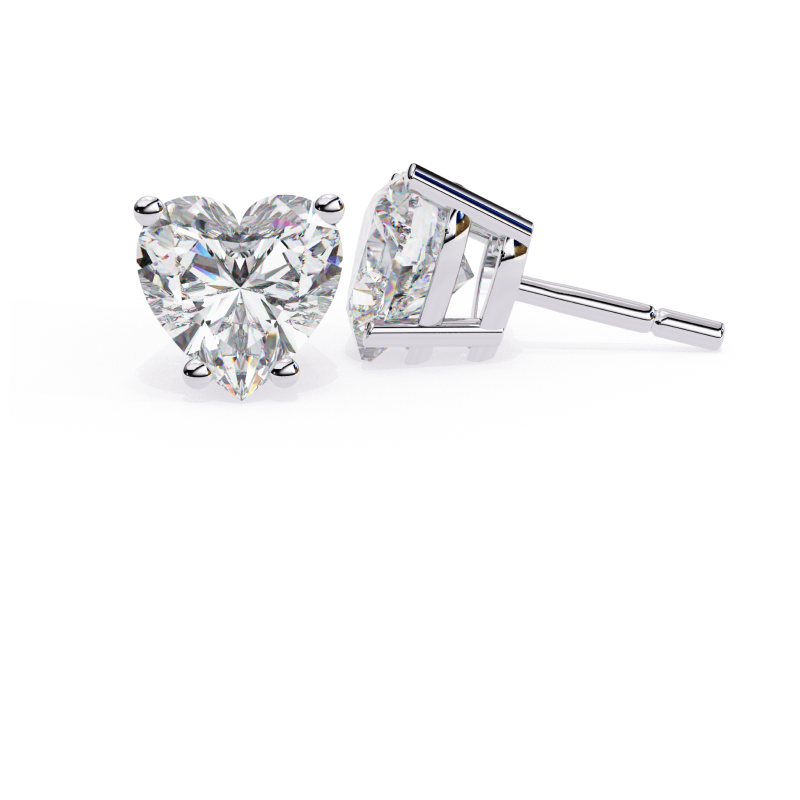 Eternal Love Heart Diamond Stud Earrings