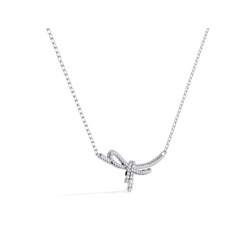 Graceful Bow Diamond Necklace