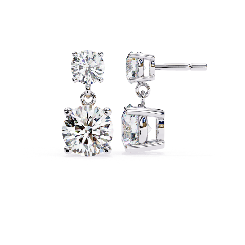Radiant Duo Diamond Drop Earrings