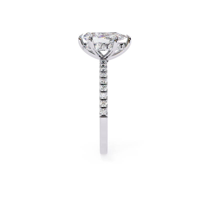 The Celeste Pear Pave Ring