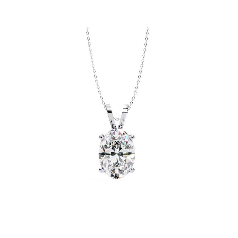 Lustrous Oval Solitaire Pendant