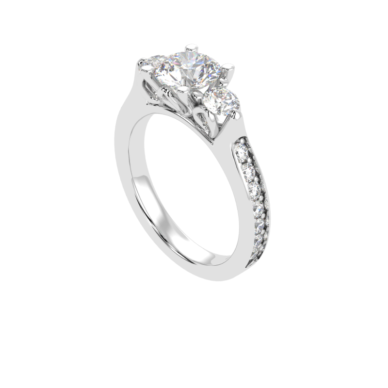 Regalia Three-Stone Diamond Ring