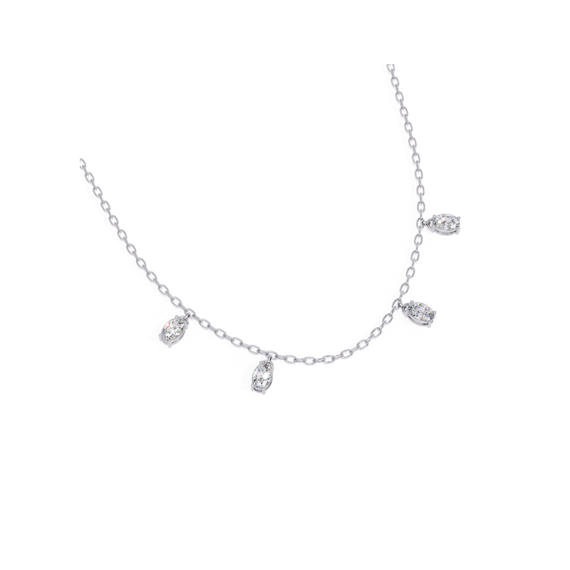 Ethereal Sparkle Diamond Drop Necklace