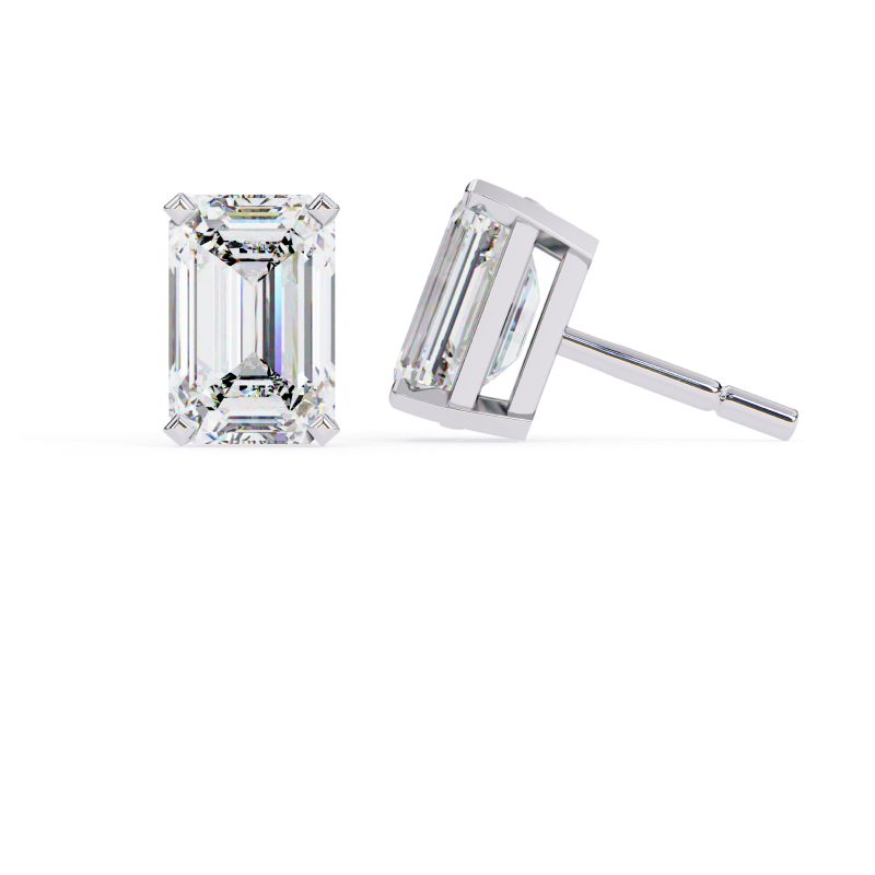 Radiance Emerald-Cut Diamond Stud Earrings