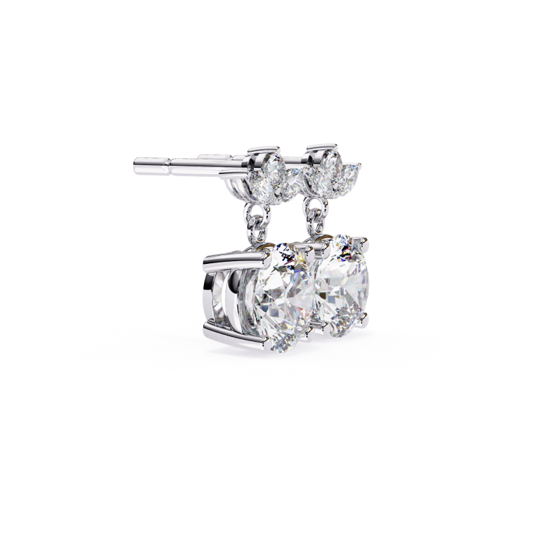 Luminous Petal Diamond Drop Earrings