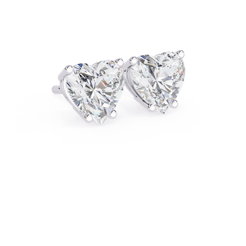 Eternal Love Heart Diamond Stud Earrings