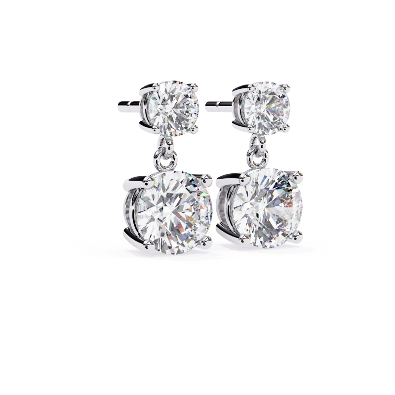Radiant Duo Diamond Drop Earrings