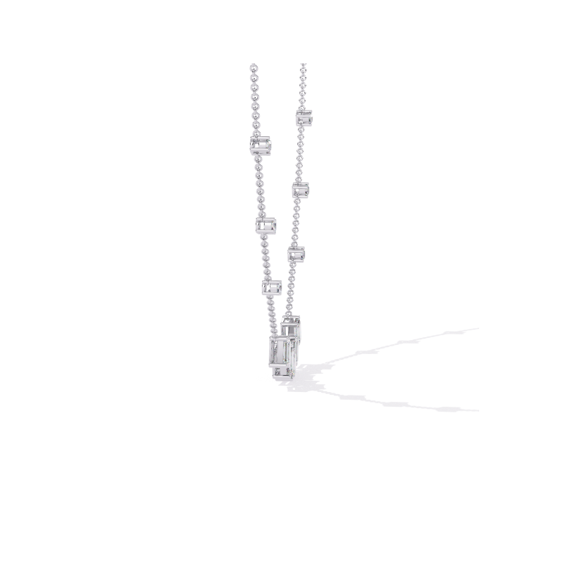 Regal Radiance Emerald-Cut Diamond Necklace