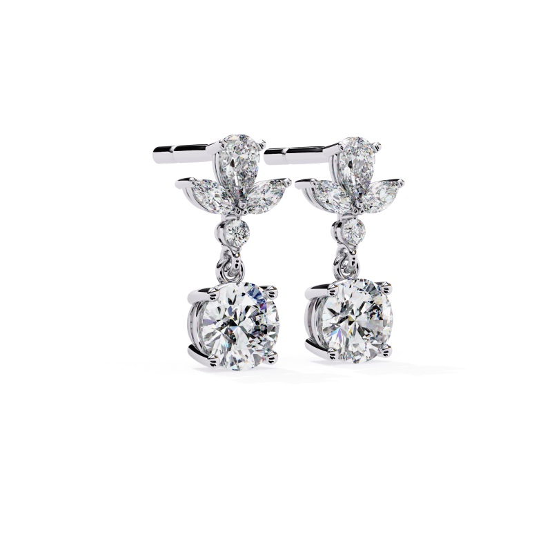 Ethereal Bloom Diamond Drop Earrings