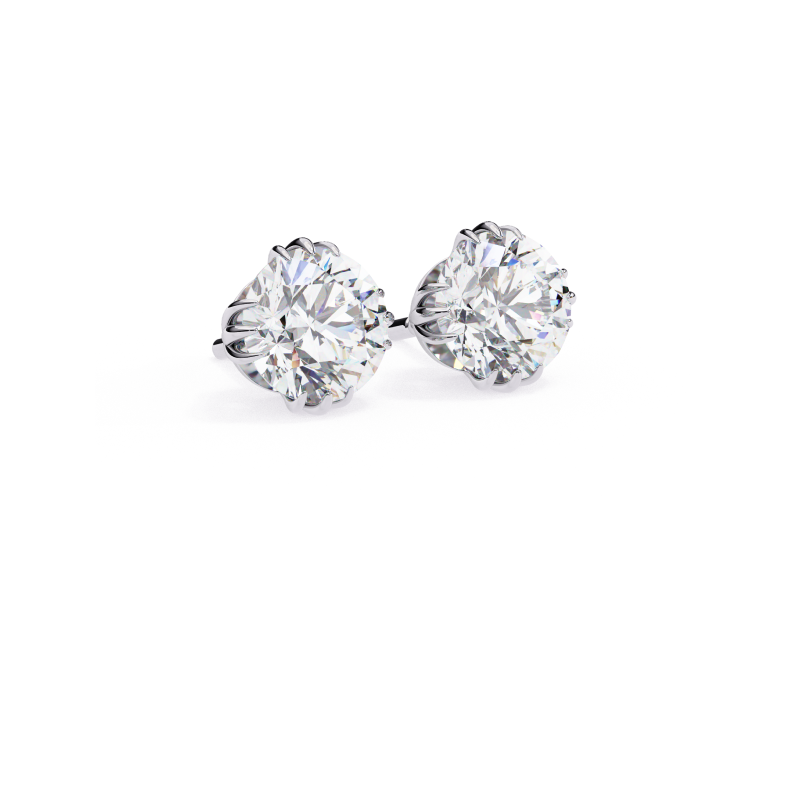 Lustrous Halo Diamond Stud Earrings