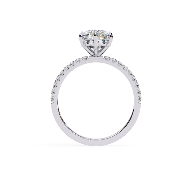 The Celeste Pear Pave Ring