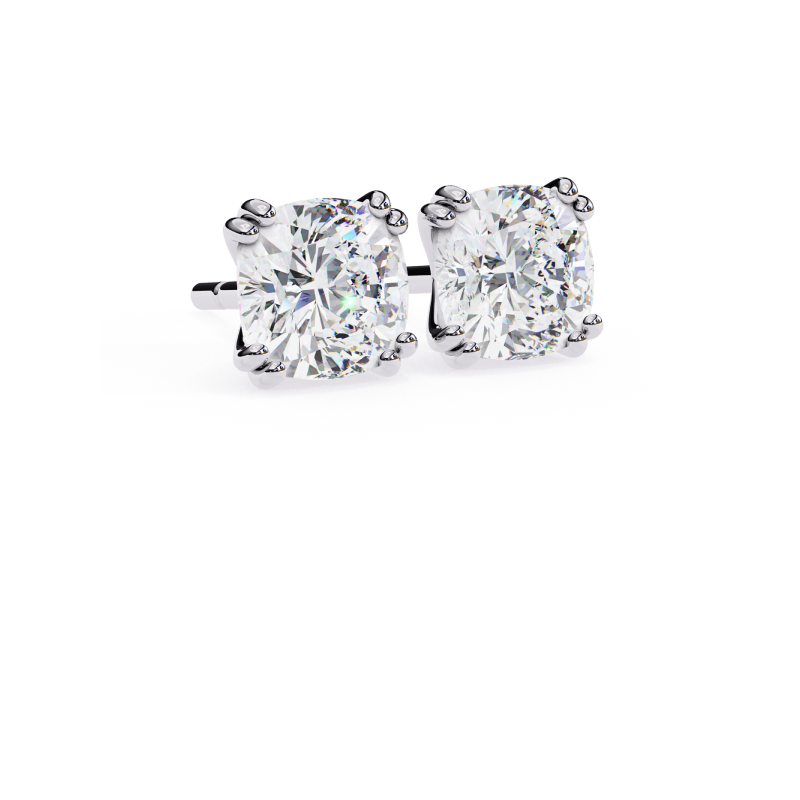 Lustre Cushion-Cut Diamond Stud Earrings