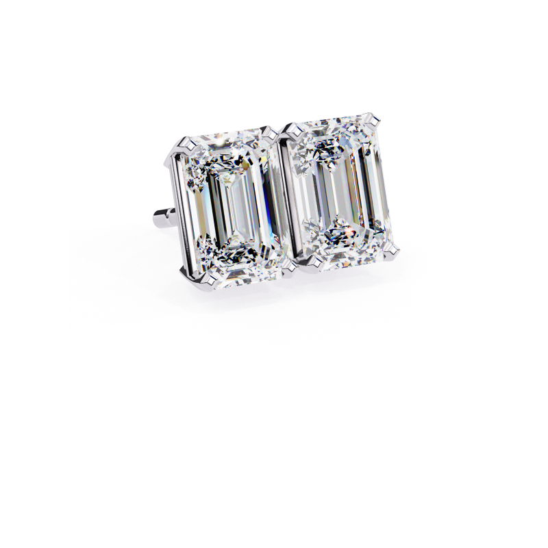 Radiance Emerald-Cut Diamond Stud Earrings