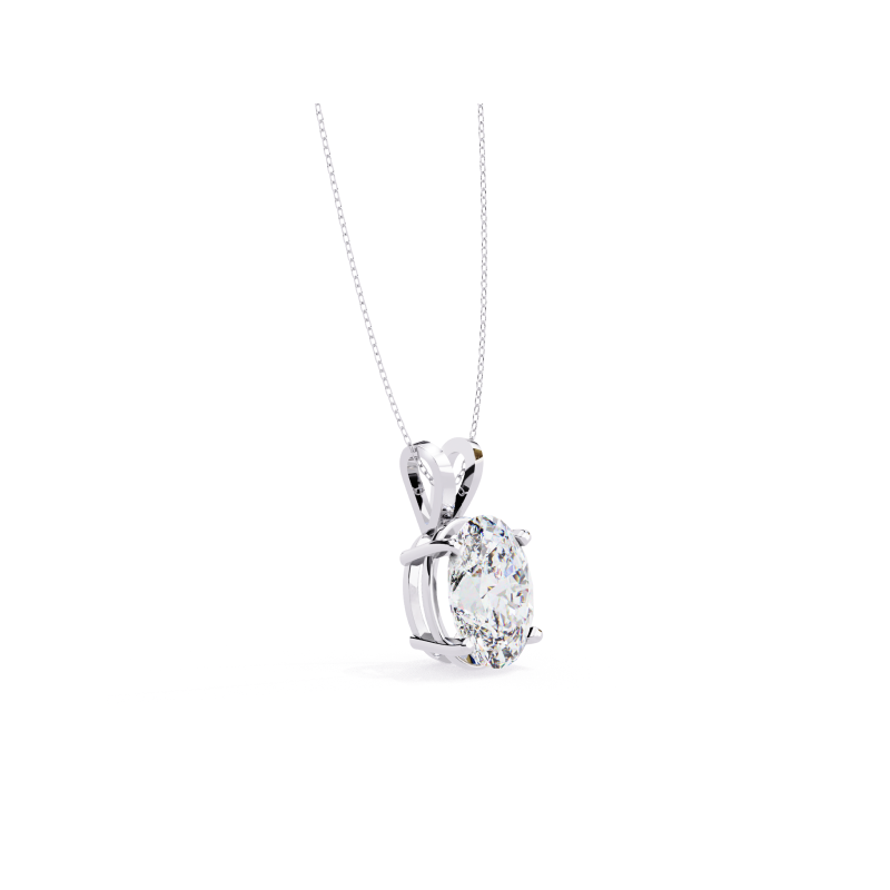Lustrous Oval Solitaire Pendant