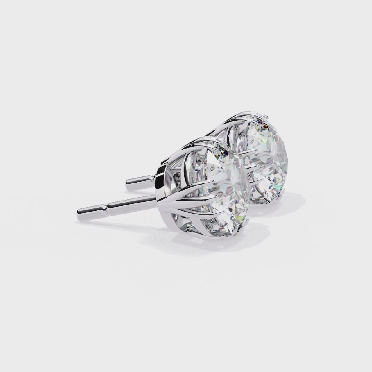 Lustrous Halo Diamond Stud Earrings