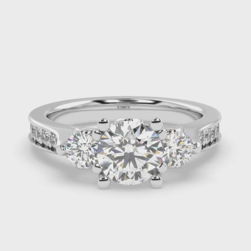 Regalia Three-Stone Diamond Ring