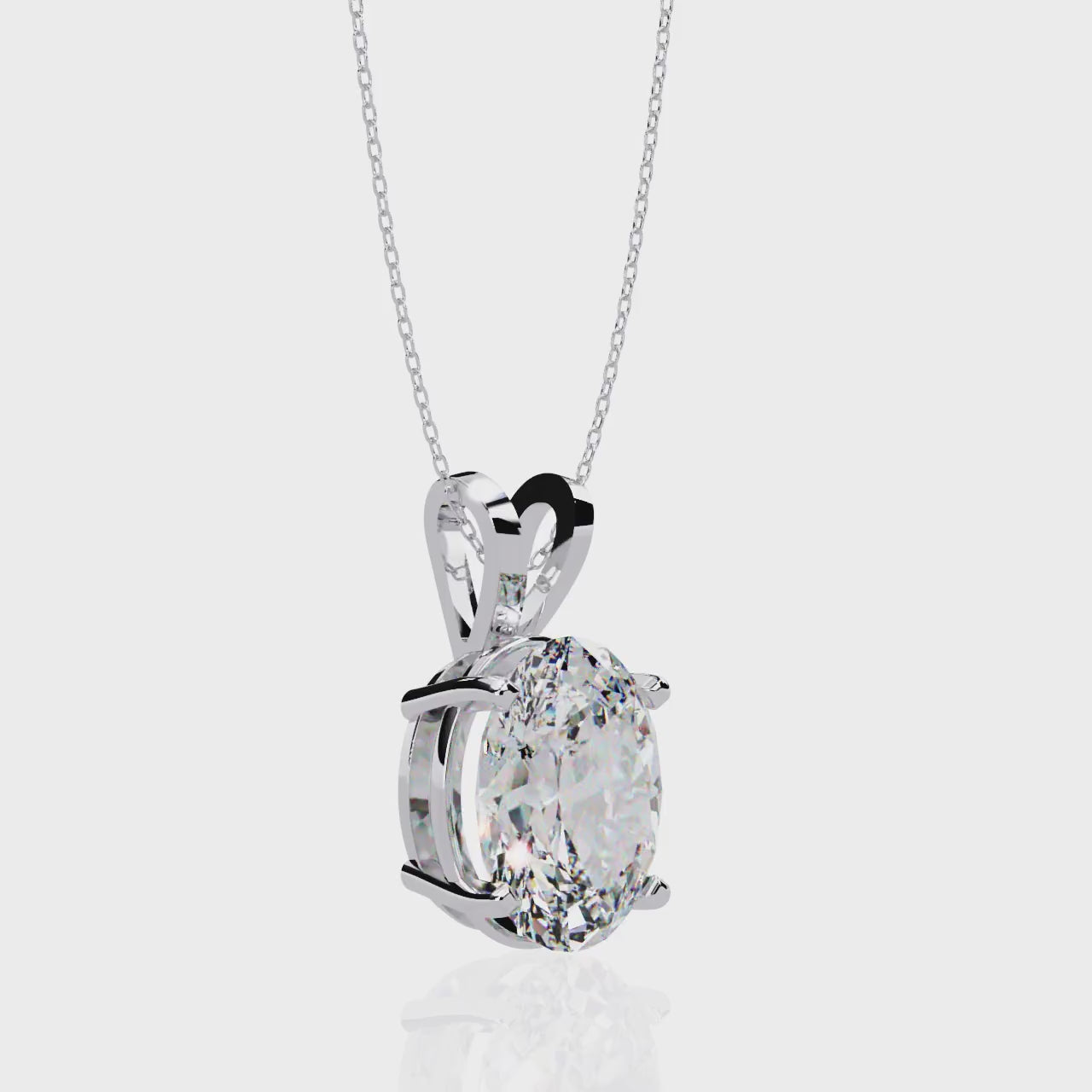 Lustrous Oval Solitaire Pendant