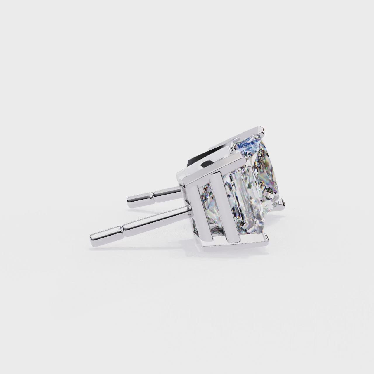 Eternal Brilliance Princess-Cut Diamond Stud Earrings