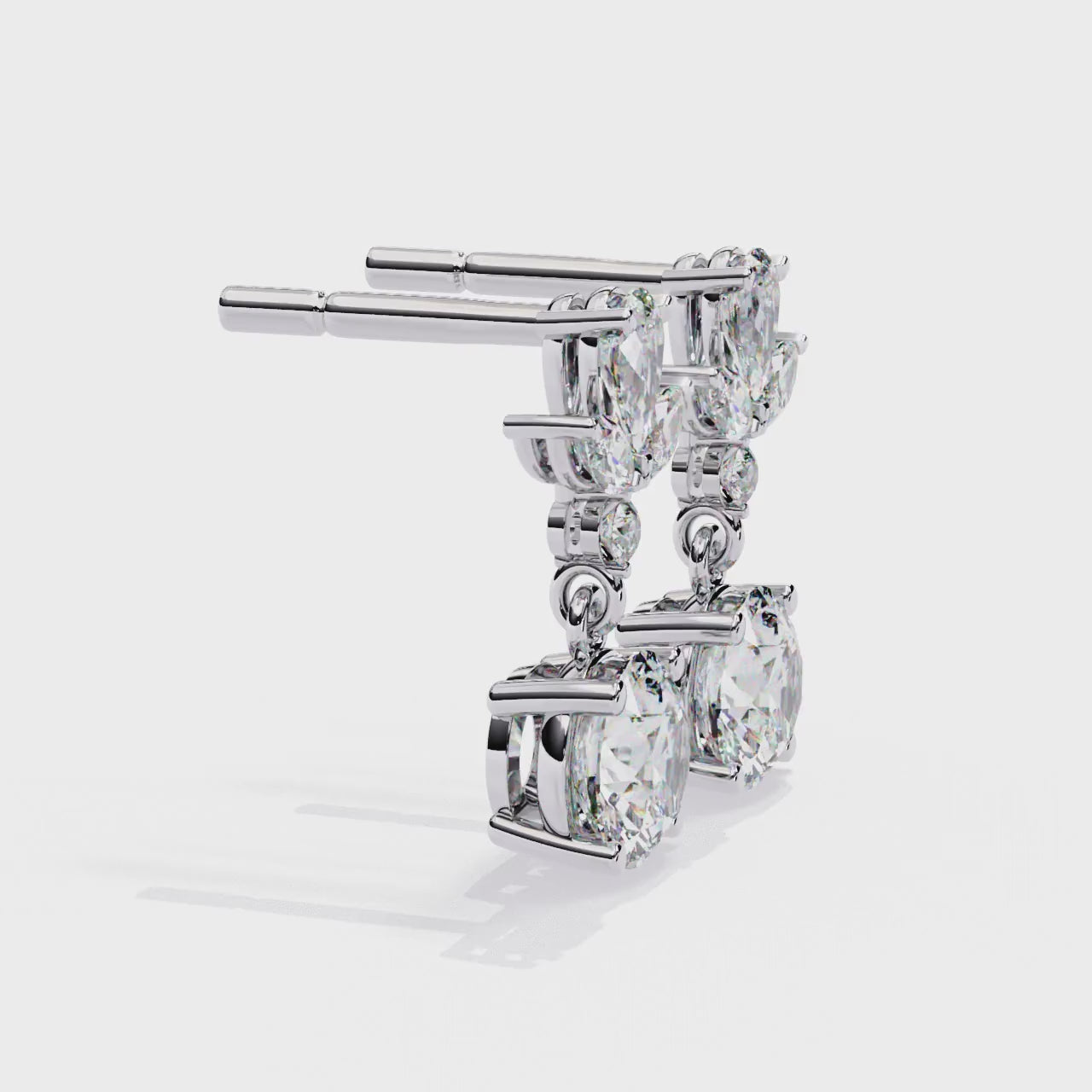 Ethereal Bloom Diamond Drop Earrings