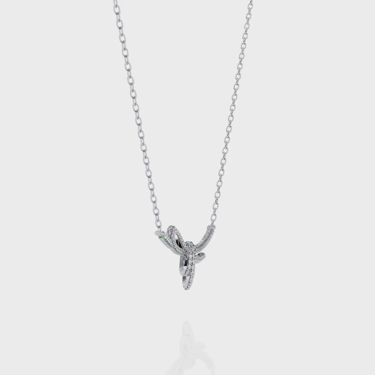 Graceful Bow Diamond Necklace