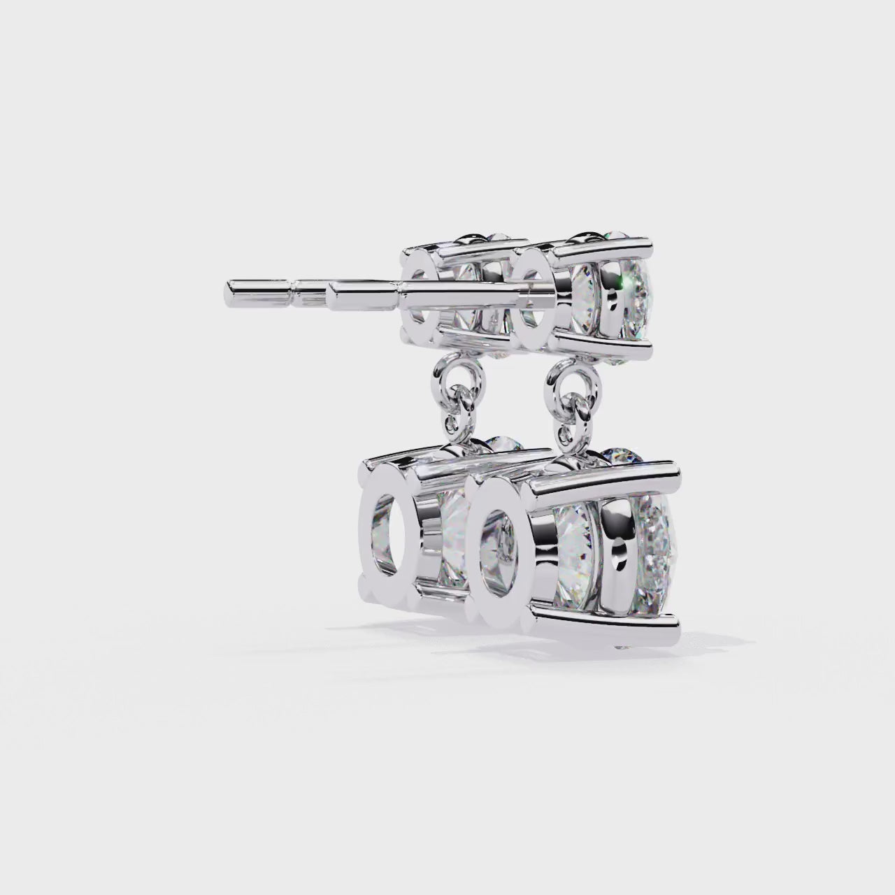 Radiant Duo Diamond Drop Earrings