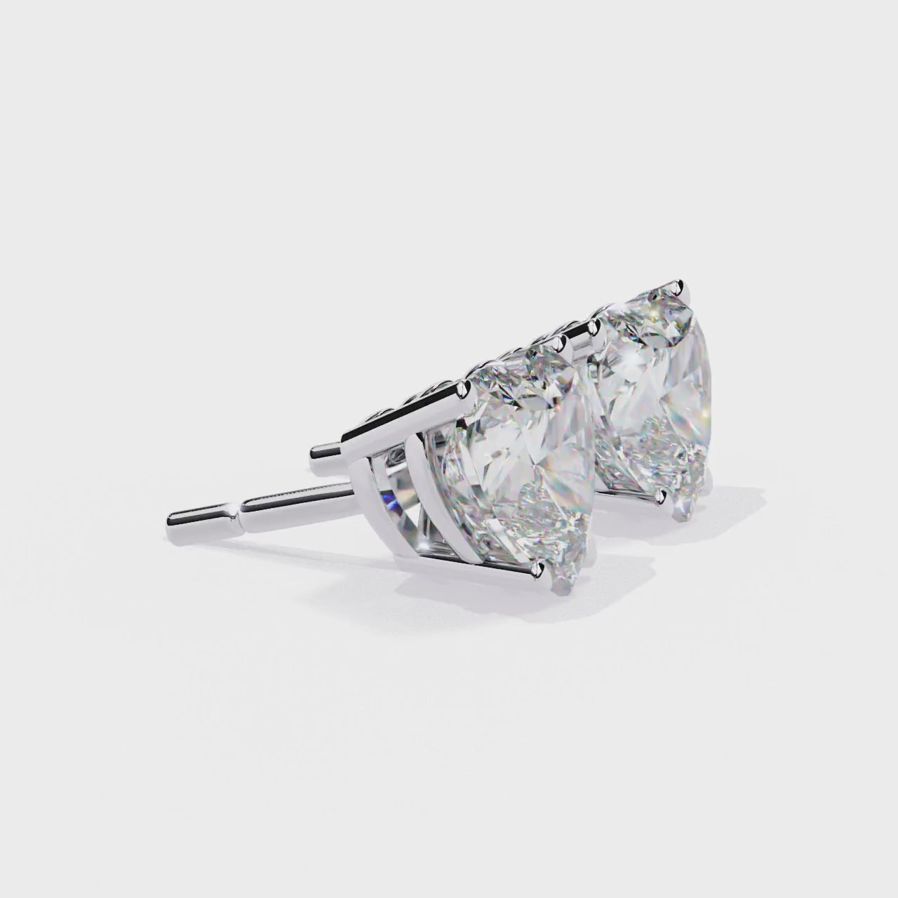 Eternal Love Heart Diamond Stud Earrings