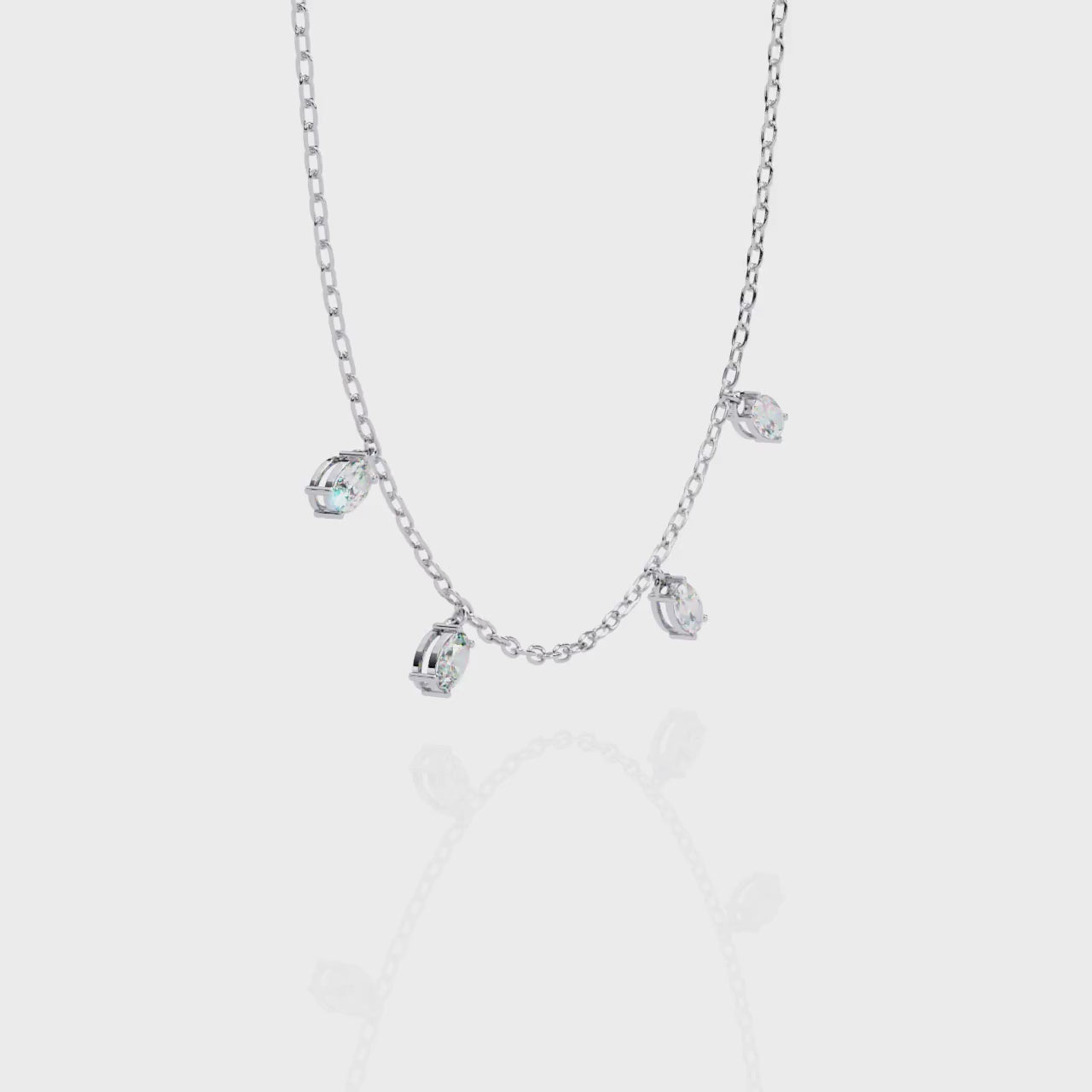 Ethereal Sparkle Diamond Drop Necklace