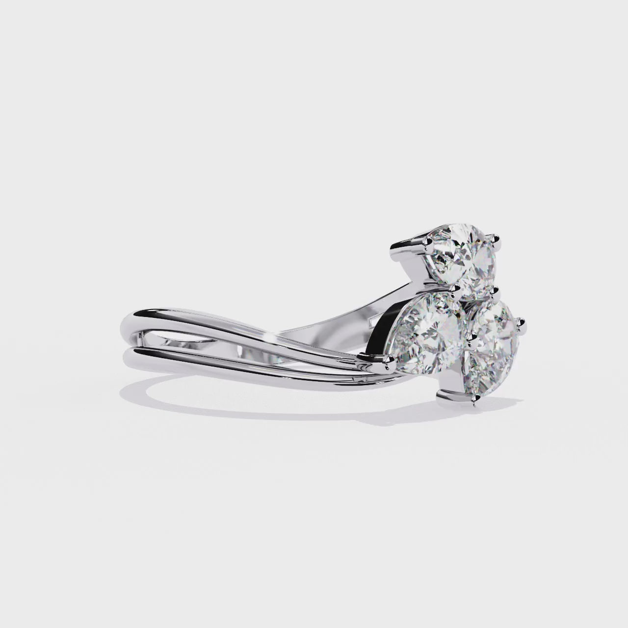 Trinity Blossom Diamond Ring