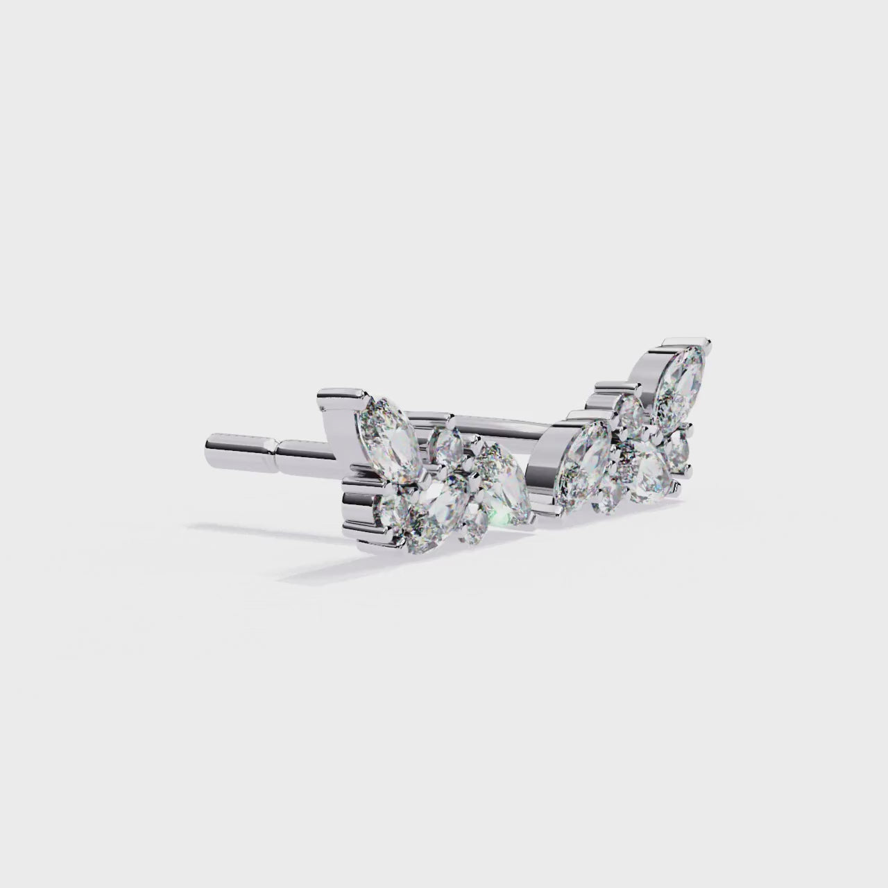 Ethereal Bloom Diamond Ear Climbers
