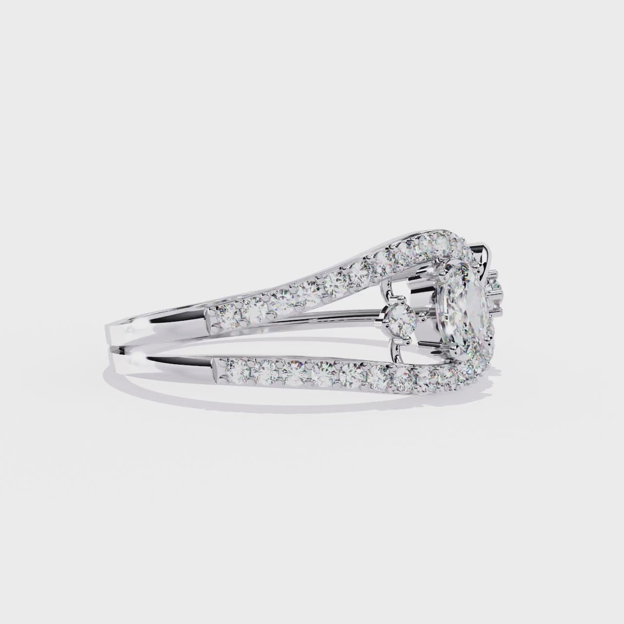 Ethereal Link Oval Diamond Ring